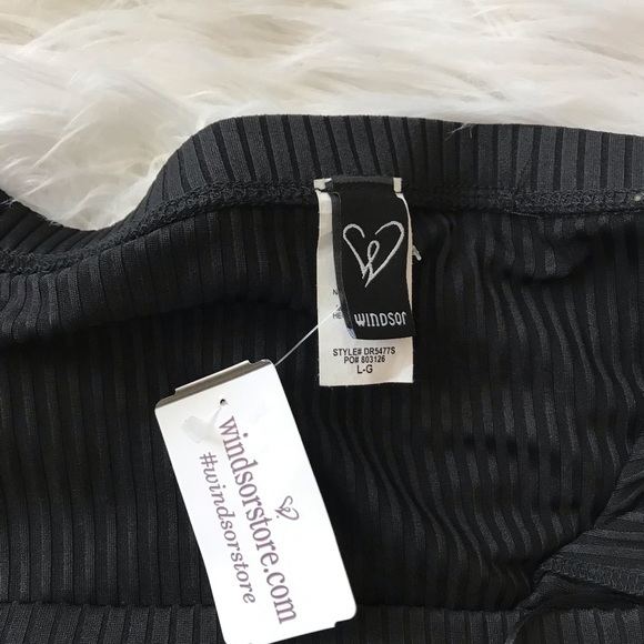 Off-Shoulder Ribbed Mini Dress - Picture 4 of 4